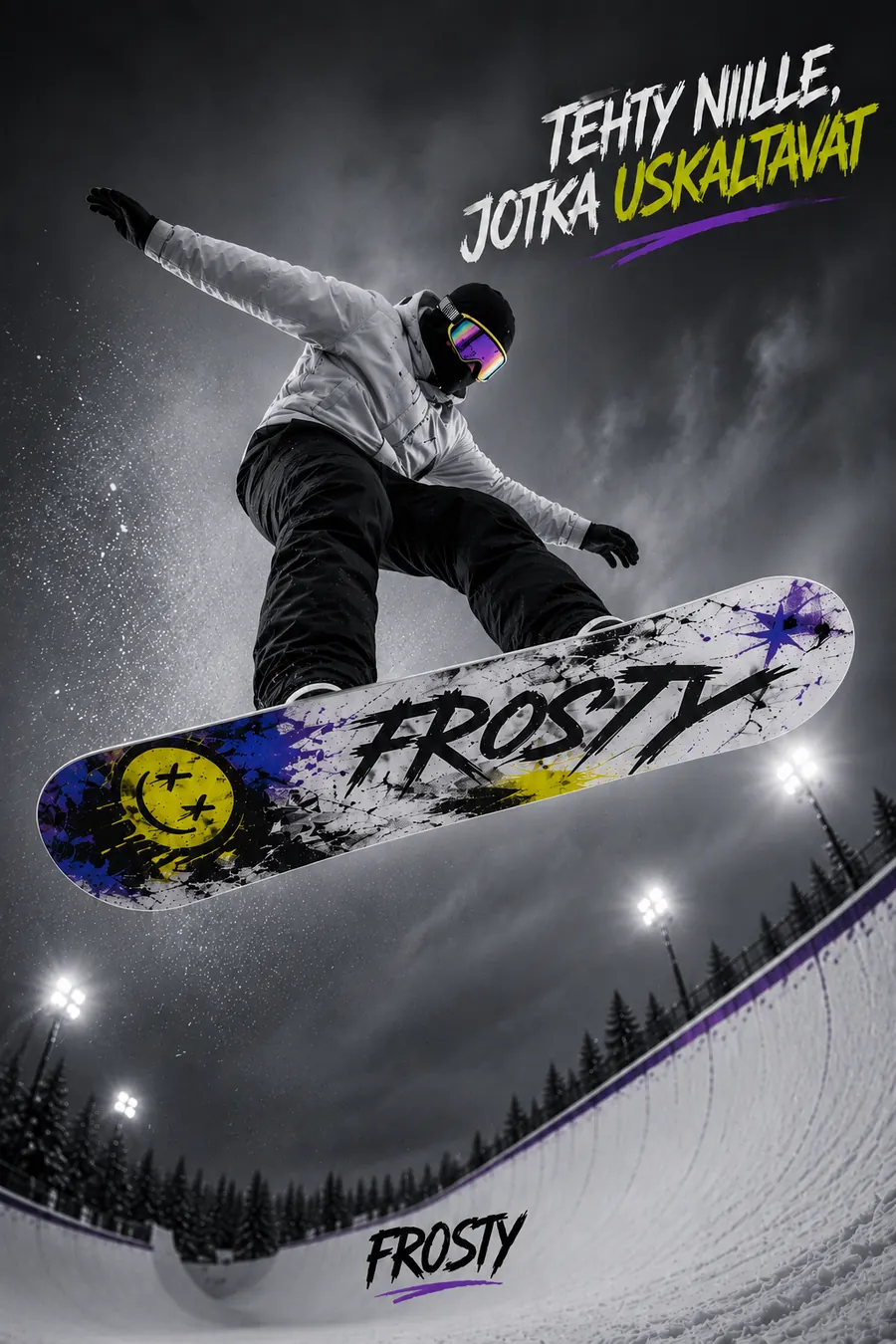 Frosty-lumilautabrändin mainos