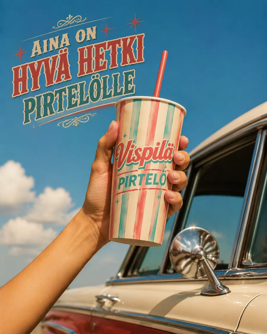 Retrohenkisen pirtelön mainos